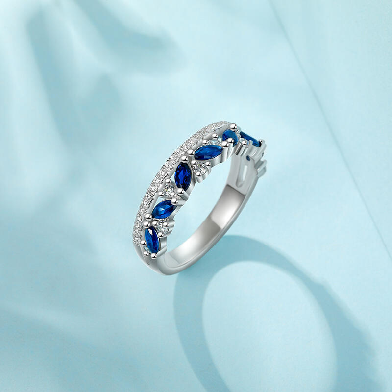 Double-Row Custom Women Wedding Eternity Band