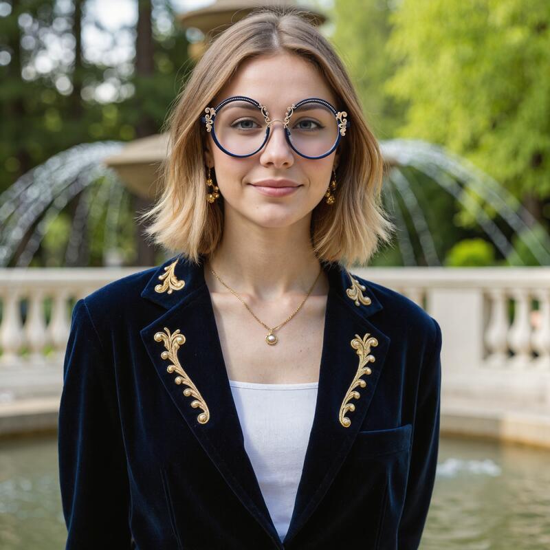 Juliana Round Blue Glasses