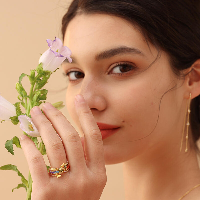 Jeulia "Hello Beauty" Butterfly Cross Sterling Silver Ring