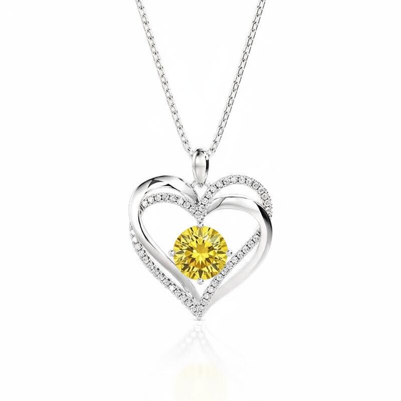 Jeulia "Eternal Love" Double Heart Custom Necklace With Birthstone