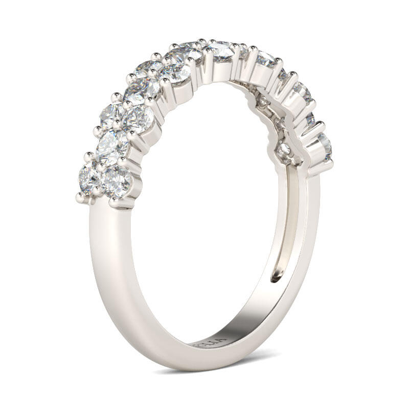 Jeulia Dainty Round Cut Sterling Silver Women's Band