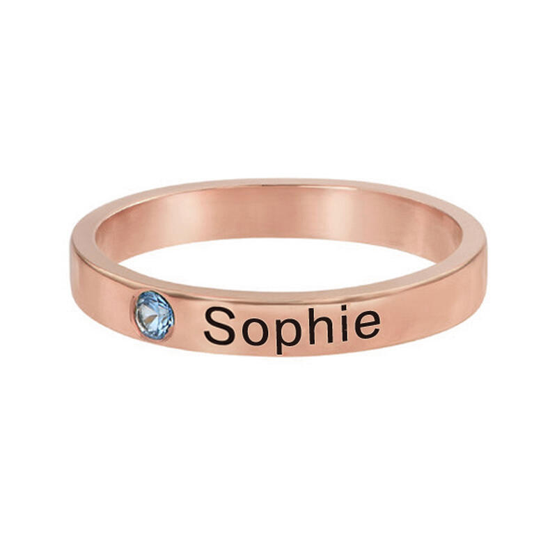 Bague pour Couple Prénom Personnalisé Pierre de Naissance