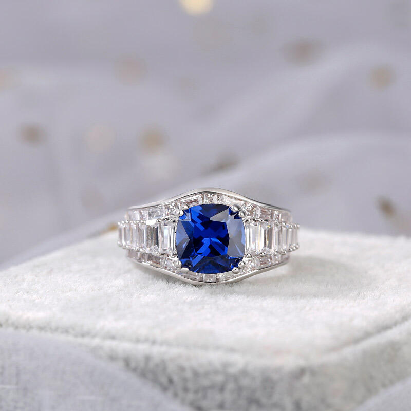 Jeulia Classic Cushion Cut Sterling Silver Ring