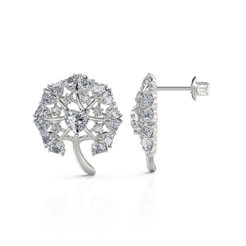Jeulia "Seeds of Love" Dandelion Sterling Silver Earrings