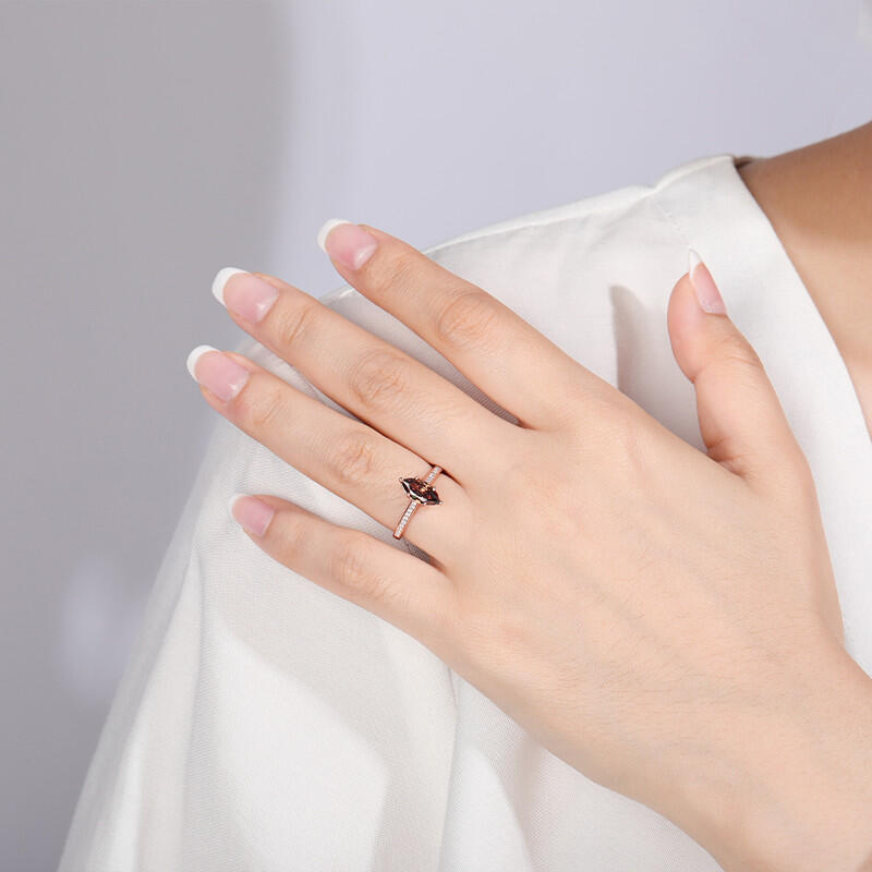 "My Forever Love" 1ct Marquise Cut Side Stone Engagement Ring