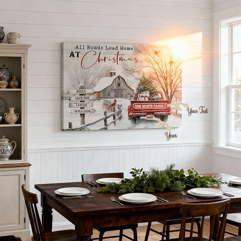 Quadro personalizzato in tela con nome e disegno di cartello stradale miglior regalo di Natale