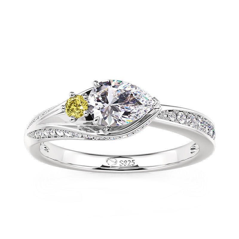 Jeulia Simple Calla Lily Custom Birthstone Ring