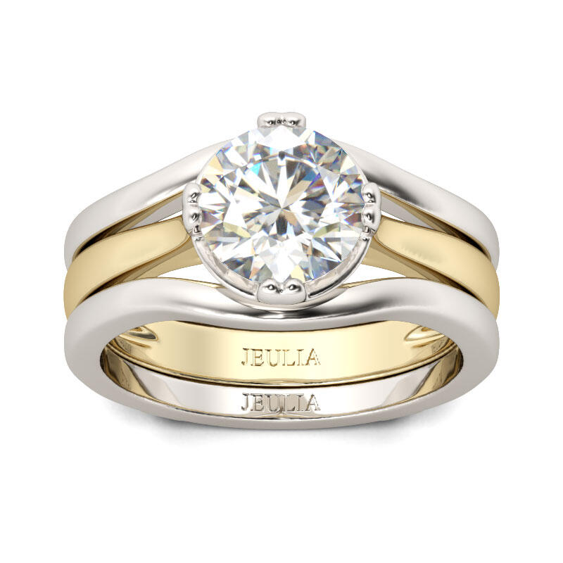 جوليا طقم خواتم قطع دائري من الفضة الإسترليني