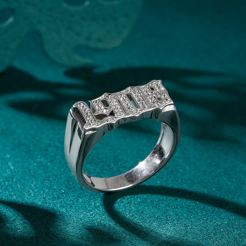 Jeulia Anillo de plata esterlina personalizado "Memoria única"