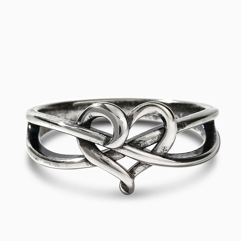 Jeulia "Intertwined Heart" Sterling Silver Ring