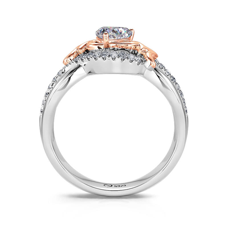 Jeulia Anillo para mamá corazón de plata esterlina para mujeres