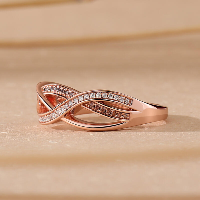 Jeulia Intertwined Sterling Silver Women's Band