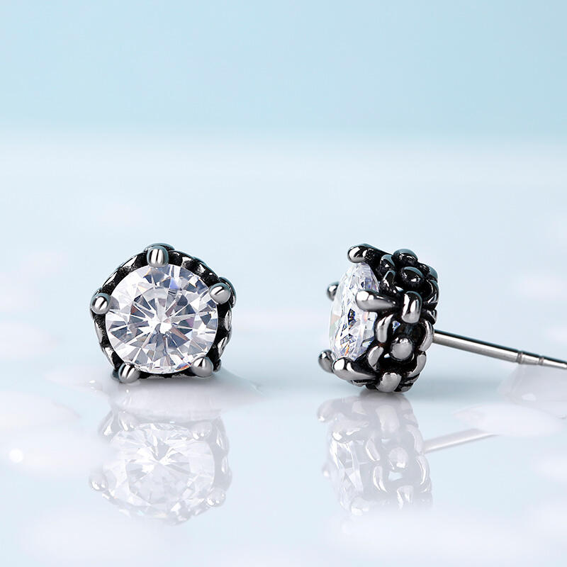 Jeulia Punk Style Vintage Stainless Steel Men's Earrings