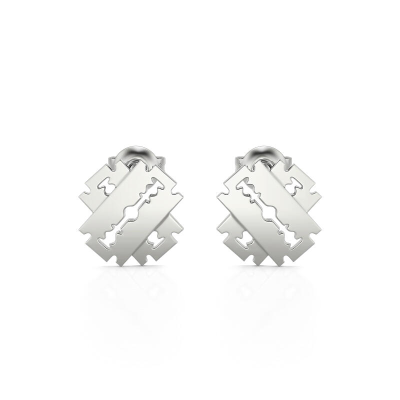 Jeulia "Edgy Tempt" Razor Blade Sterling Silver Stud Earrings
