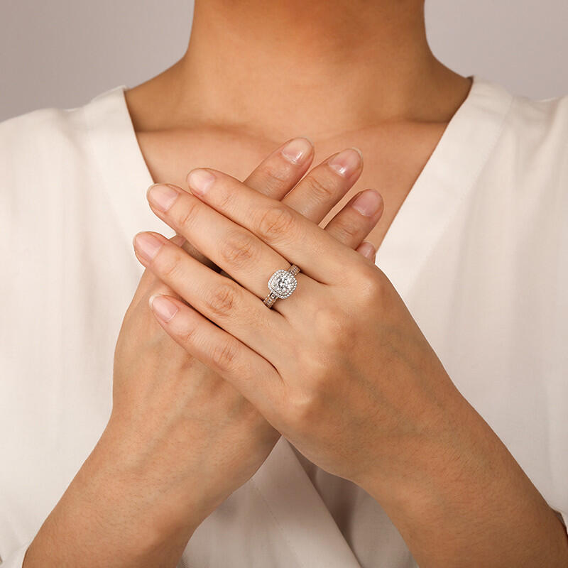 "My Inspiration" Round Cut Halo Engagement Ring