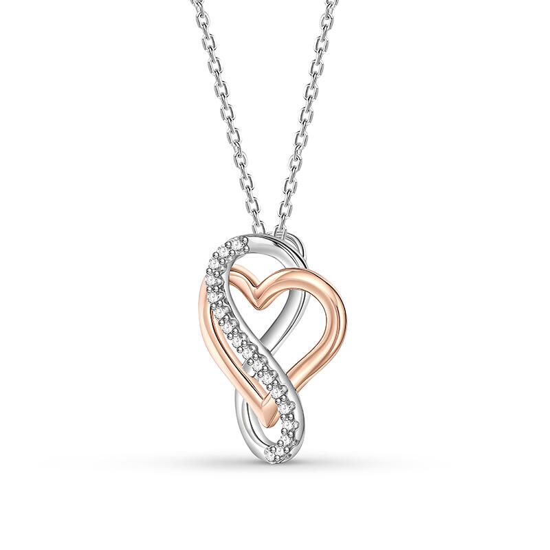 Jeulia Collar de Corazón Infinito Amor Plata