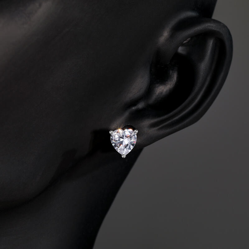 Jeulia Boucles d'Oreilles Clous de Cœur Solitaires Simples avec Pierre de Naissance