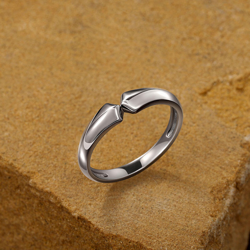 Jeulia Classic Geometric Men's Ring Sterling Silver