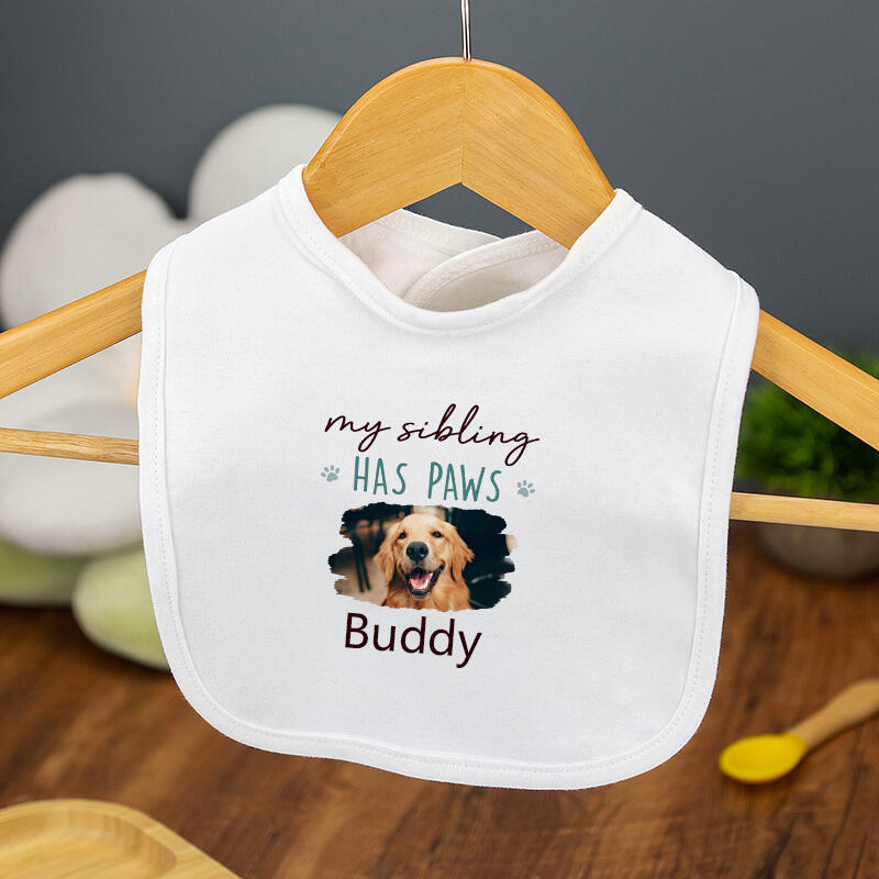 Babero de bebé personalizado con nombre y foto personalizada, regalo creativo para niños