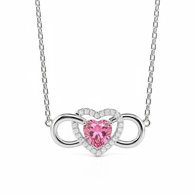 Jeulia Custom Infinity Heart Necklace with Birthstone
