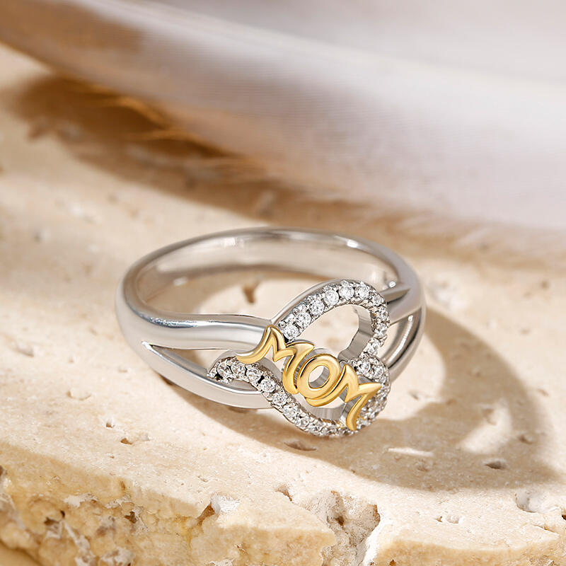 Jeulia "Her Love is All Around" Mamma Hjärta Sterling Silver Ring
