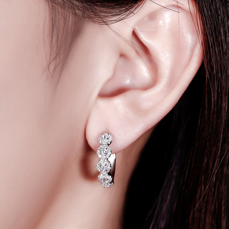 Jeulia Classic Round Cut Sterling Silver Hoop Earrings