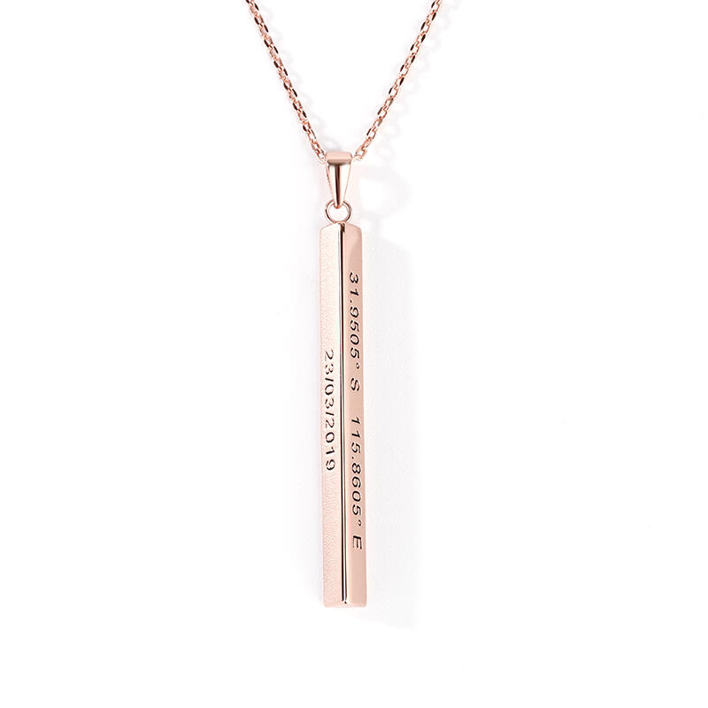Jeulia "Our Destiny" Vertical 3D Bar Necklace