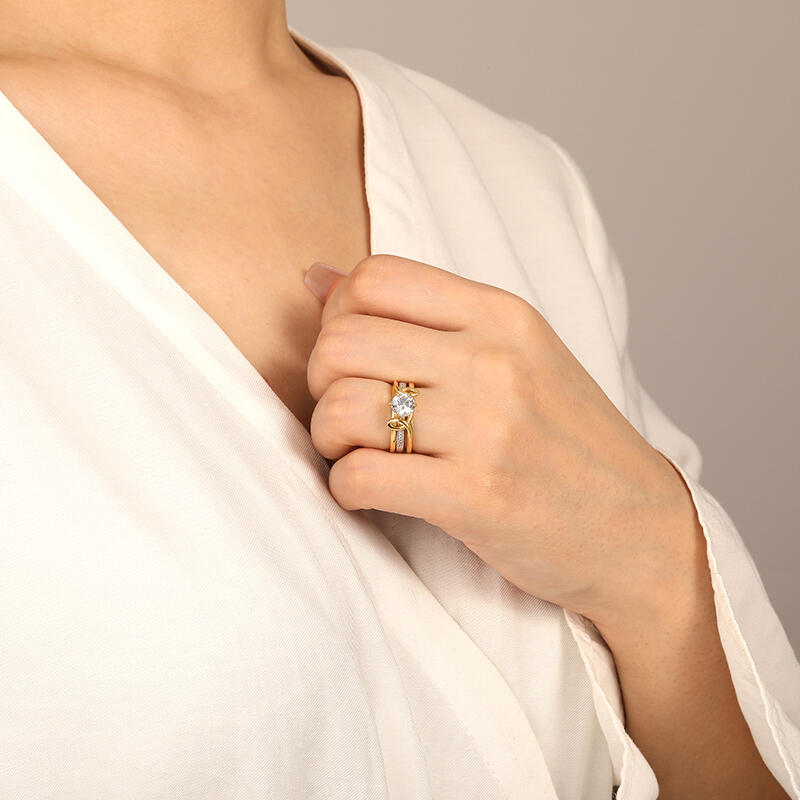 "Rest In Love" Round Cut Bridal Set