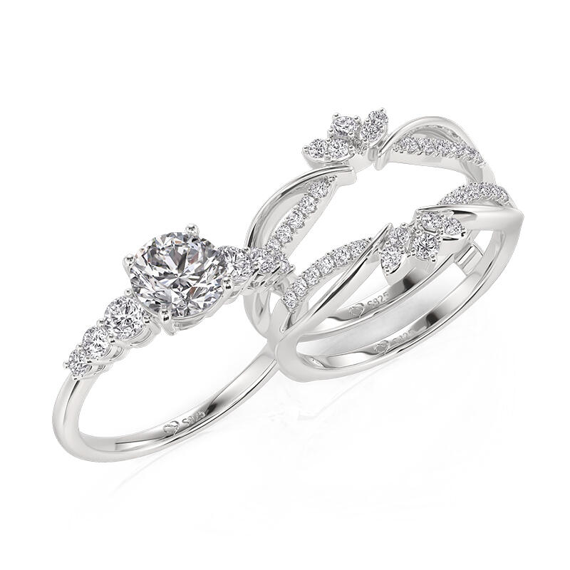 Jeulia Interchangeable Twist Infinity Engagement Ring Set