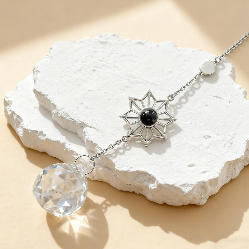 Gepersonaliseerde achtpuntige ster projectiebeeld hangende ornament kerstcadeau voor dierbaren