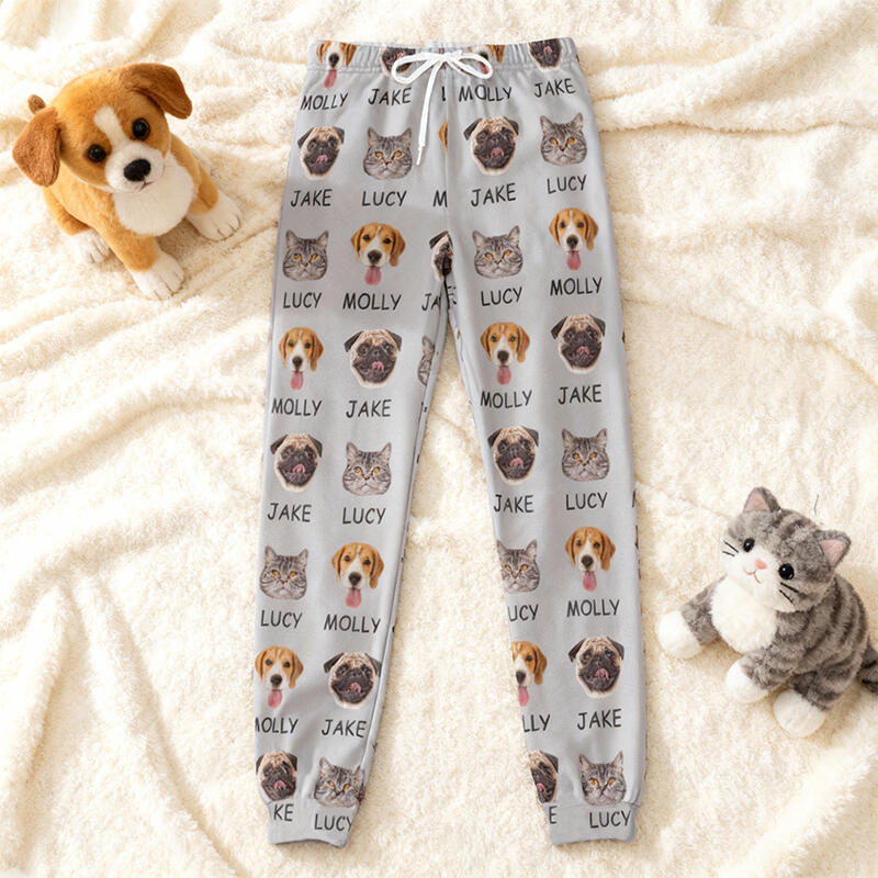 Personliga unisex-joggingbyxor med foto av husdjur Perfekt present till djurälskare