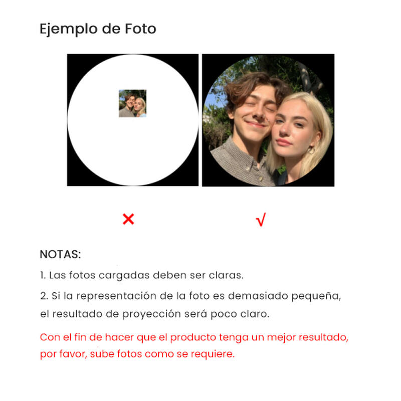 Llavero de proyección de fotos personalizado en forma redonda