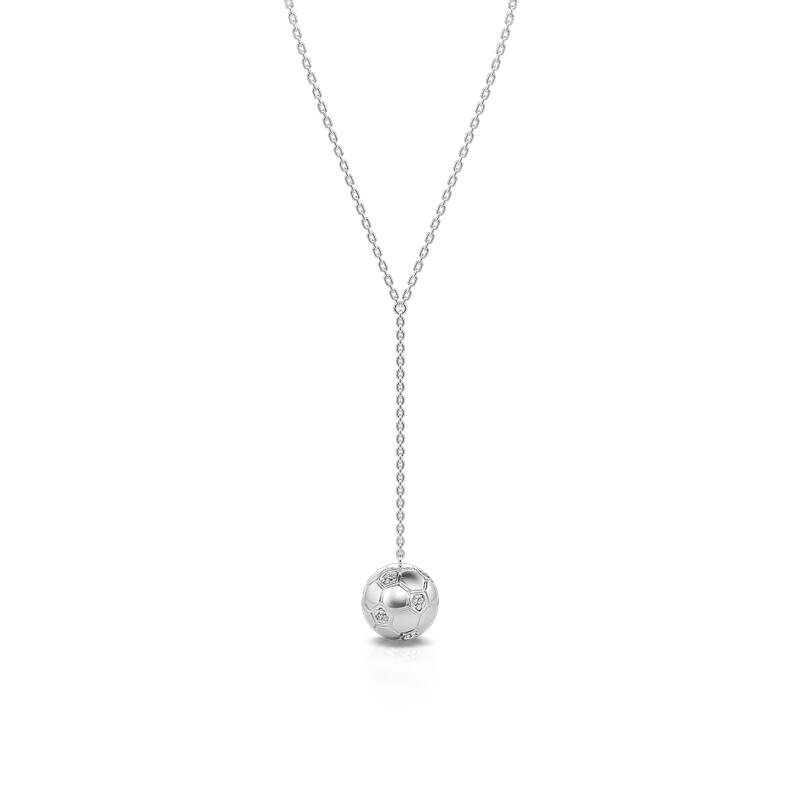 Jeulia "I Love Football" Sterling Silver Necklace