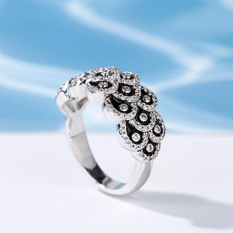 Jeulia Japanese Koinobori Inspired Sterling Silver Ring