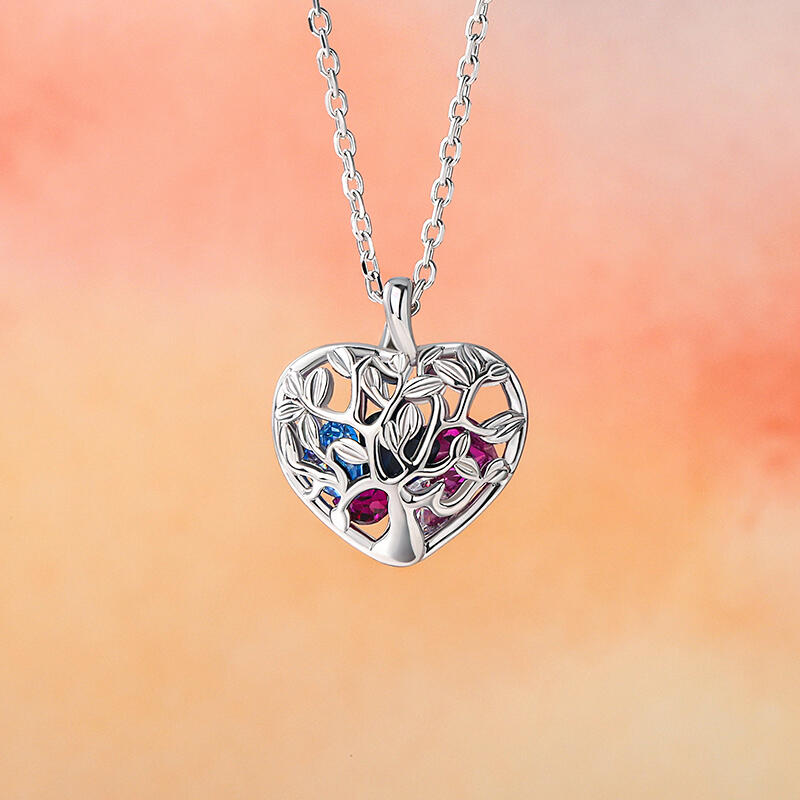 Jeulia Birthstone Heart Pendant Necklace