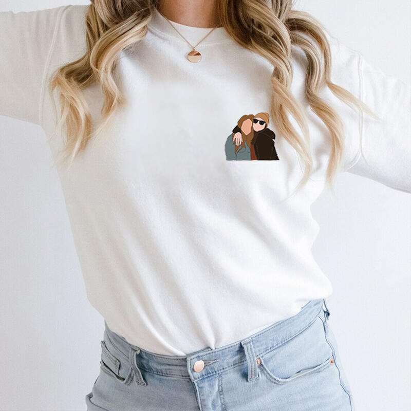 Personalized Sweatshirt Custom Embroidered Intimate Sister Photo Meaningful Gift for Besties