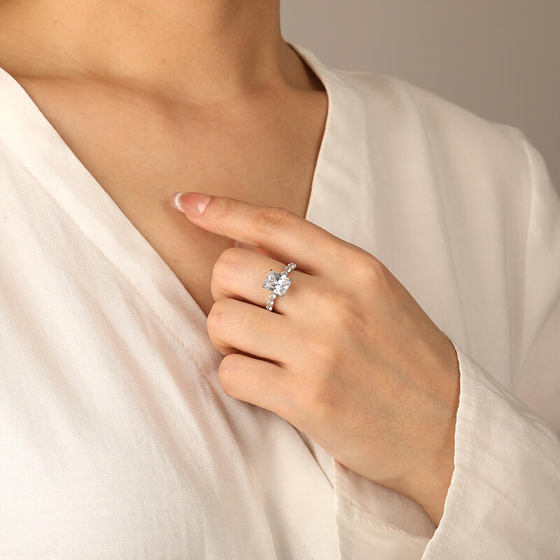 "Love Beyond Measure" Radiant Cut Side Stone Engagement Ring