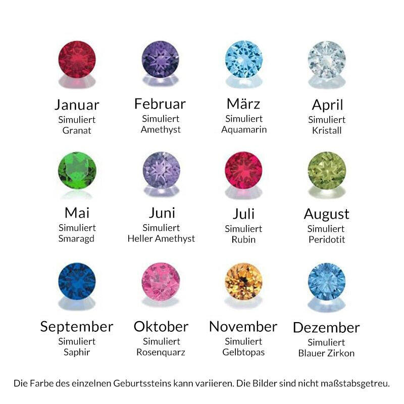 Jeulia Personalisierter Name Doppelherz Geburtsstein Ring mit Knotendesign