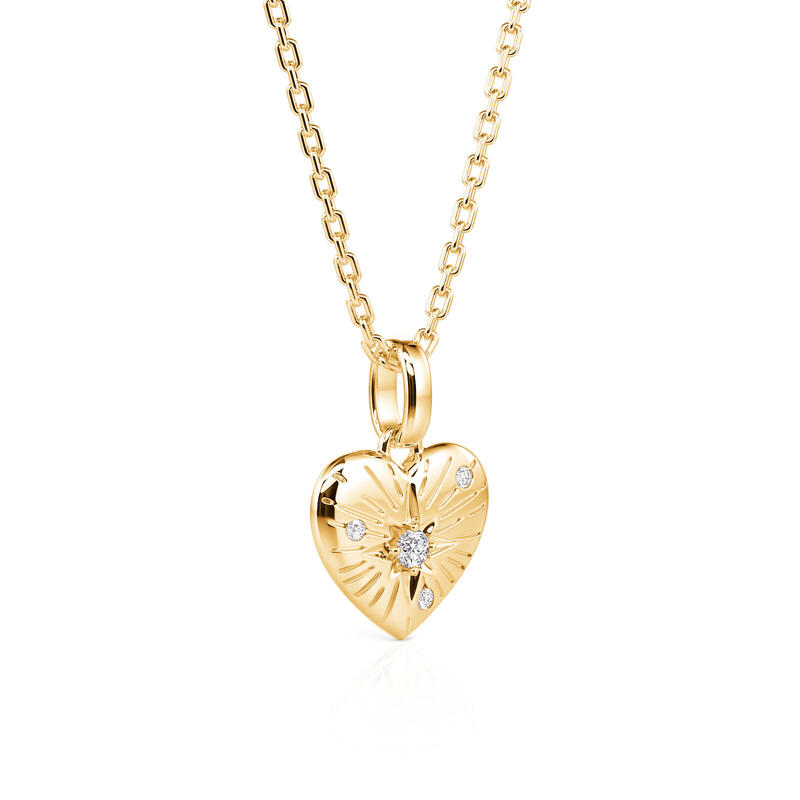 Jeulia Tous les jours Collier Cœur Simple Gravure Personnalisée avec Pierre de Naissance
