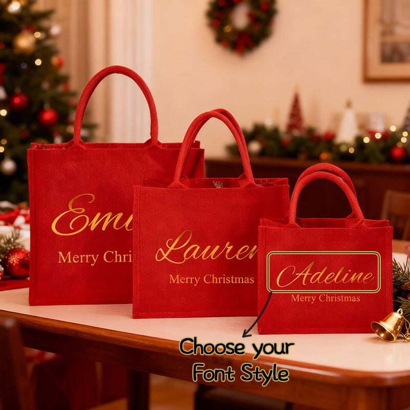 Bolsa de regalo de Navidad personalizada con nombre personalizado. Regalo exquisito para la mejor familia.