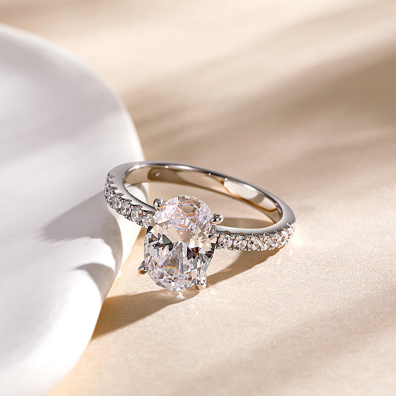 Jeulia Classic Oval Cut Sterling Silver Ring