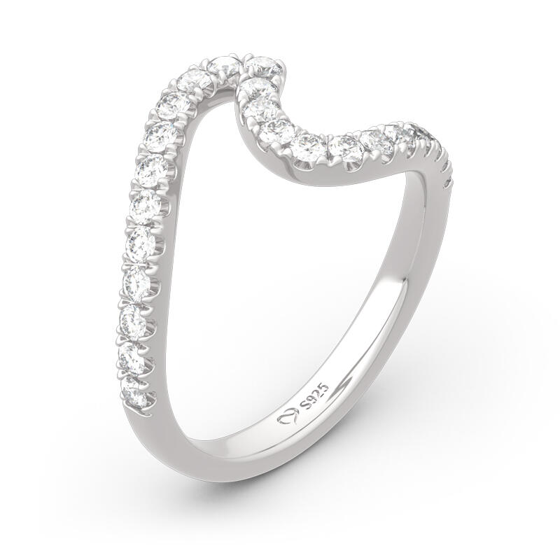 Jeulia Sea Wave Sterling Silver Ring