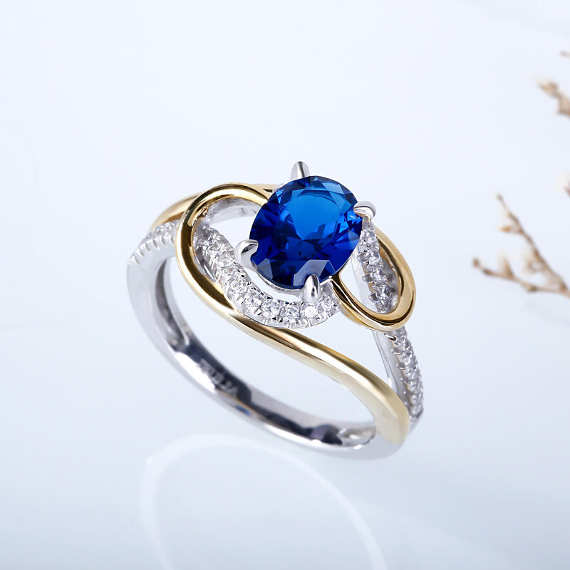 Jeulia Bague Bicolore en Argent Sterling Coupe Ovale