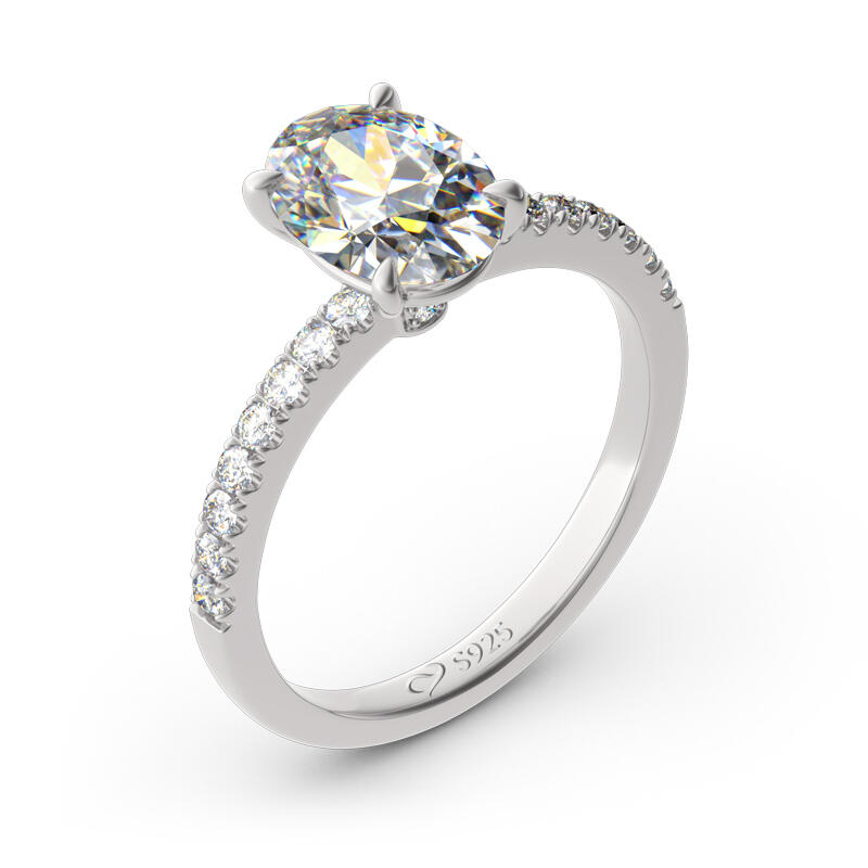 Jeulia Classic Oval Cut Sterling Silver Ring