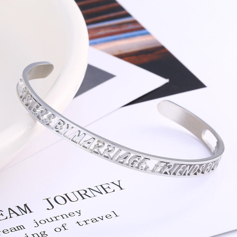 "You Are Mine" Personalized  Hollow-Carved Design Bangle For Men Stainless Steel