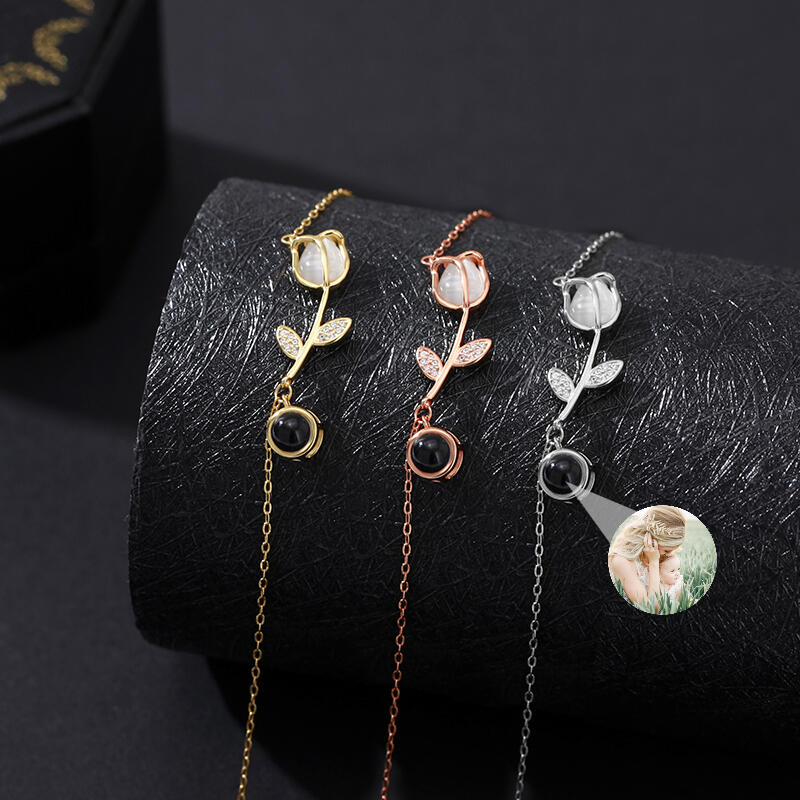 花 チューリップ 投影 写真 写真入れ ブレスレット