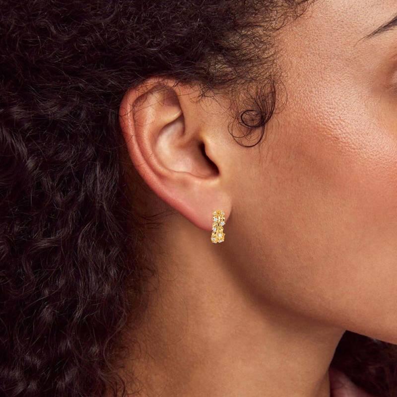 Jeulia Olive Leaf Round Cut Sterling Silver Earrings