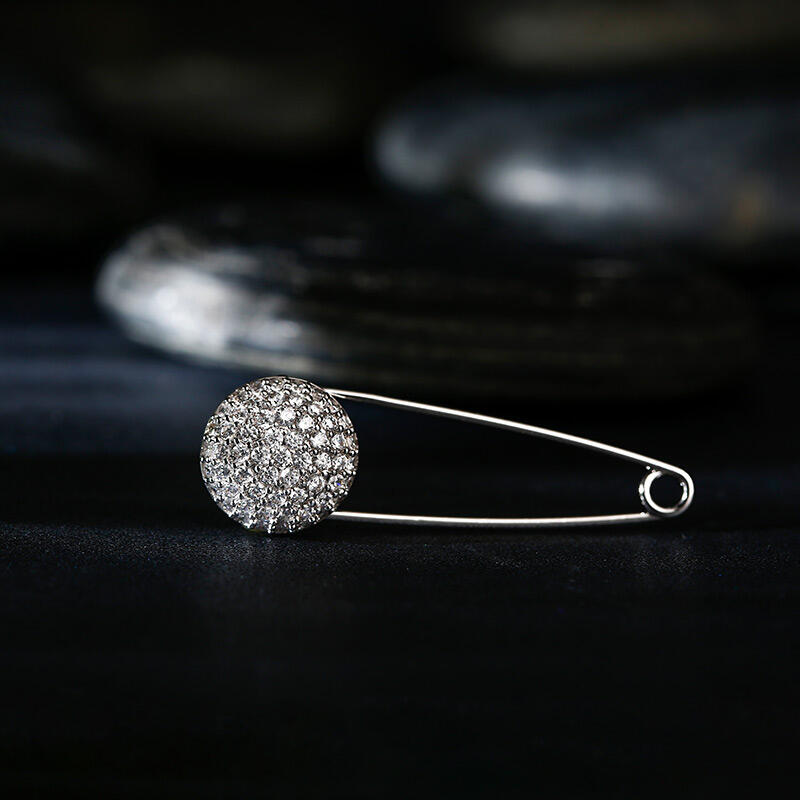 Jeulia 安全ピン シルバー ブローチ