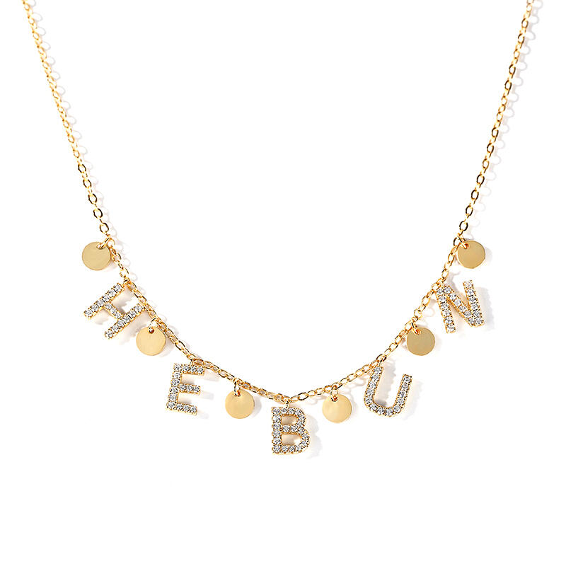 Jeulia Disc Sterling Silver Name Personalized Necklace