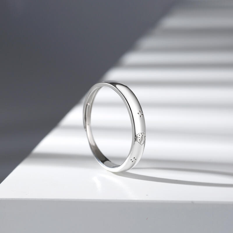 Jeulia "One Love" The Little Prince Adjustable Sterling Silver Men's Band